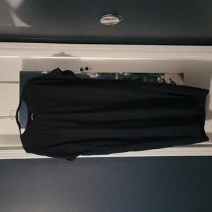 Large navy blue linen dress by Uniqlo with pockets
